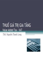 THUẾ GIÁ TRỊ GIA TĂNG (Value Added Tax - VAT)