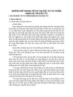 NHỮNG ĐỀ CHUNG VỀ DỰ ÁN ĐẦU TƯ VÀ THẨM ĐỊNH DỰ ÁN ĐẦU TƯ