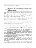 PHƯƠNG PHÁP LUẬN XÂY DỰNG CHIẾN LƯỢC SẢN XUẤT VÀ KINH DOANH CỦA DOANH NGHIỆP