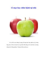 12 mẹo hay chữa bệnh tại nhà