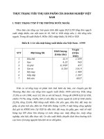THỰC TRẠNG TIÊU THỤ SẢN PHẨM CỦA DOANH NGHIỆP VIỆT NAM