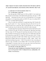 THỰC TRẠNG VỀ CHẤT LƯỢNG THANH TOÁN TÍN DỤNG CHỨNG TỪ TẠI SỞ GIAO DỊCH I