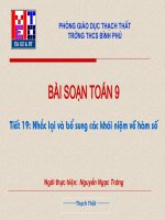 T19 Nhắc lại và bổ sung KN về hàm số