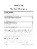 The C++ I/O System
