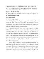 HOÀN THIỆN KẾ TOÁN DOANH THU  CHI PHÍ VÀ XÁC ĐỊNH KẾT QUẢ TẠI CÔNG TY THÔNG TIN DI ĐỘNG