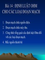 Bài 14. ĐỊNH LUẬT OHM CHO CÁC LOẠI MẠCH