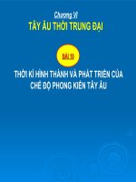 Bai 10-Thòi kì hình thành...Tây Âu (theo chuẩn kiến thức)