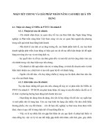 NHẬN XÉT CHUNG VÀ GIẢI PHÁP NHẰM NÂNG CAO HIỆU QUẢ TÍN DỤNG