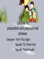 preposition and prepositional phrases