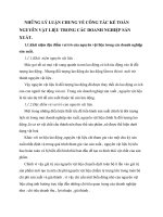 NHỮNG LÝ LUẬN CHUNG VỀ CÔNG TÁC KẾ TOÁN NGUYÊN VẬT LIỆU TRONG CÁC DOANH NGHIỆP SẢN XUẤT