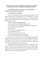 KHÁI QUÁT CHUNG VỀ ĐẶC ĐIỂM HOẠT ĐỘNG SẢN XUẤT KINH DOANH TẠI NHÀ MÁY CƠ KHÍ GANG THÉP THÁI NGUYÊN