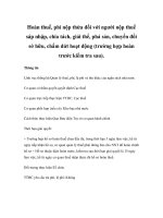 Hoàn thuế, phí nộp thừa đối với người nộp thuế sáp nhập, chia tách, giải thể, phá sản, chuyển đổi sở hữu, chấm dứt hoạt động (trường hợp hoàn trước kiểm tra sau)