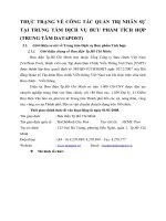 THỰC TRẠNG VỀ CÔNG TÁC QUẢN TRỊ NHÂN SỰ TẠI TRUNG TÂM DỊCH VỤ BƯU PHẨM TÍCH HỢP (TRUNG TÂM DATAPOST)