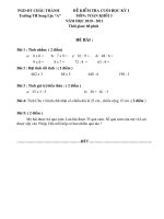 ĐỀ THI HỌC KỲ I MÔN TOÁN
