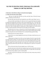 VAI TRề VÀ PHƯƠNG PHÁP LÃNH ĐẠO CỦA GIÁM ĐỐC TRONG CƠ CHẾ THỊ TRƯỜNG