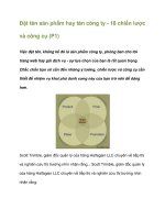 Đặt tên sản phẩm hay tên công ty - 18 chiến lược và công cụ (P1)