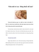 Viêm mũi trẻ em - Dùng thuốc thế nào?