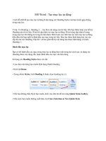 MS Word - Tạo mục lục tự động