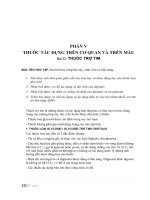 THUỐC TÁC DỤNG TRÊN CƠ QUAN VÀ TRÊN MÁU