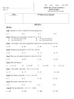 Đề KT tiết 39 trắc nghiệm