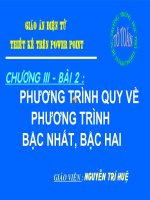 Phương trình quy về bậc I và bậc II