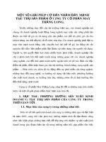 MỘT SỐ GIẢI PHÁP CƠ BẢN NHẰM ĐẨY MẠNH TIÊU THỤ SẢN PHẨM Ở CÔNG TY CỔ PHẦN MAY THĂNG LONG