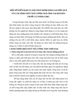 MỘT SỐ KIẾN NGHỊ VÀ GIẢI PHÁP NHẰM NÂNG CAO HIỆU QUẢ CỦA CÁC HÌNH THỨC TRẢ LƯƠNG TRẢ CÔNG TẠI NHÀ MÁY THUỐC LÁ THĂNG LONG