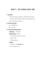 TNXH lớp 1 - BÀI 7 : ĂN UỐNG ĐẦY ĐỦ