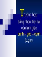 Tiết 23: Trường hợp cạnh-góc cạnh