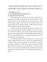 PHÂN TÍCH VÀ ĐÁNH GIÁ THỰC TRẠNG CÁC HÌNH THỨC TRẢ LƯƠNG TẠI CÔNG TY MAY 10