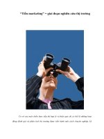 “Tiền marketing” = giai đoạn nghiên cứu thị trường