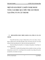MỘT SỐ GIẢI PHÁP VÀ KIẾN NGHỊ NHẰM NÂNG CAO HIỆU QUẢ TIÊU THỤ SẢN PHẨM TẠI CÔNG TY IN CÁT THÀNH