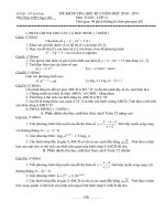 Đề, đáp án HKI năm 2010-2011