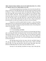 THỰC TRẠNG HOẠT ĐỘNG SẢN XUẤT KINH DOANH CỦA CÔNG TY THƯƠNG MẠI XUẤT NHẬP KHẨU HÀ NỘI