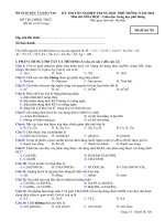 Đề thi chính thức kỳ thi tốt nghiệp THPT 2010 môn Hóa - Giáo dục THPT (Mã đề thi 720)