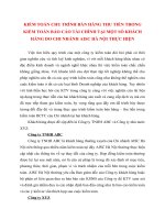 KIỂM TOÁN CHU TRÌNH BÁN HÀNG THU TIỀN TRONG KIỂM TOÁN BÁO CÁO TÀI CHÍNH TẠI MỘT SỐ KHÁCH HÀNG DO CHI NHÁNH AISC HÀ NỘI THỰC HIỆN