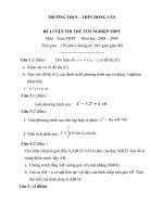 Đề thi thử trường THCS-THPT Hồng Vân