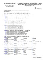 Đề thi chính thức kỳ thi tốt nghiệp THPT 2010 môn tiếng Pháp - Chương trình chuẩn và nâng cao (Mã đề thi 194)
