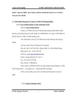 THỰC TRẠNG HIỆU QUẢ HOẠT ĐỘNG KINH DOANH TẠI CTCPSX - TM QUANG MINH