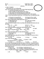 Kiểm tra 1 tiết Hóa 8 Tiết 25