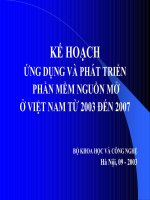 Kế hoạch ứng dụng và phát triển phần mềm nguồn mở ở Việt Nam từ 2003 - 2007