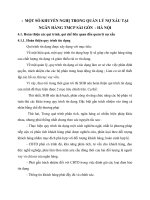 MỘT SỐ KHUYẾN NGHỊ TRONG QUẢN LÝ NỢ XẤU TẠI NGÂN HÀNG TMCP SÀI GÒN - HÀ NỘI