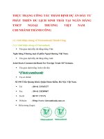 THỰC TRẠNG CÔNG TÁC THẨM ĐỊNH DỰ ÁN ĐẦU TƯ PHÁT TRIỂN DU LỊCH SINH THÁI TẠI NGÂN HÀNG TMCP NGOẠI THƯƠNG VIỆT NAM