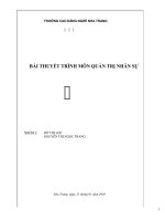 BÀI THUYẾT TRÌNH MÔN QUẢN TRỊ NHÂN SỰ