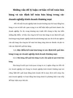 Những vấn đề lý luận cơ bản về kế toán bán hàng và xác định kế toán bán hàng trong các doanh nghiệp thương mại