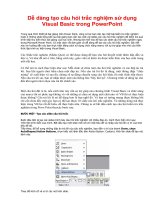 Tạo câu hỏi trắc nghiệm sử dụng dùng VBA