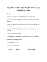 Cấp chứng chỉ hành nghề xông hơi khử trùng vật thể bảo quản nội địa