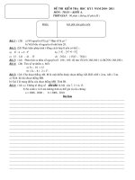 kiểm tra hk1 toán 6 có dáp an