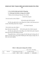 ĐÁNH GIÁ THỰC TRẠNG HIỆU QUẢ KINH DOANH CỦA CÔNG TY