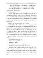 Thực trạng công tác quản lý và hiệu Lực quản lý ở tại công ty vật liệu- xây dựng